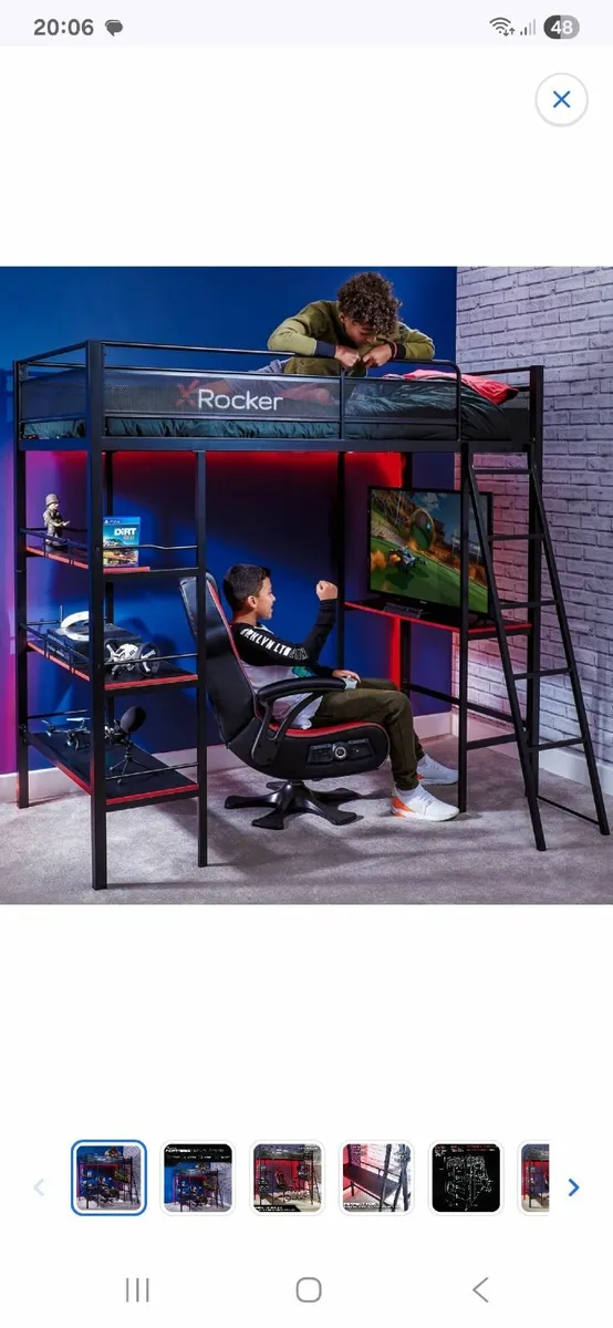 Gaming Bunk Bed with shelves and desk included - Image 2
