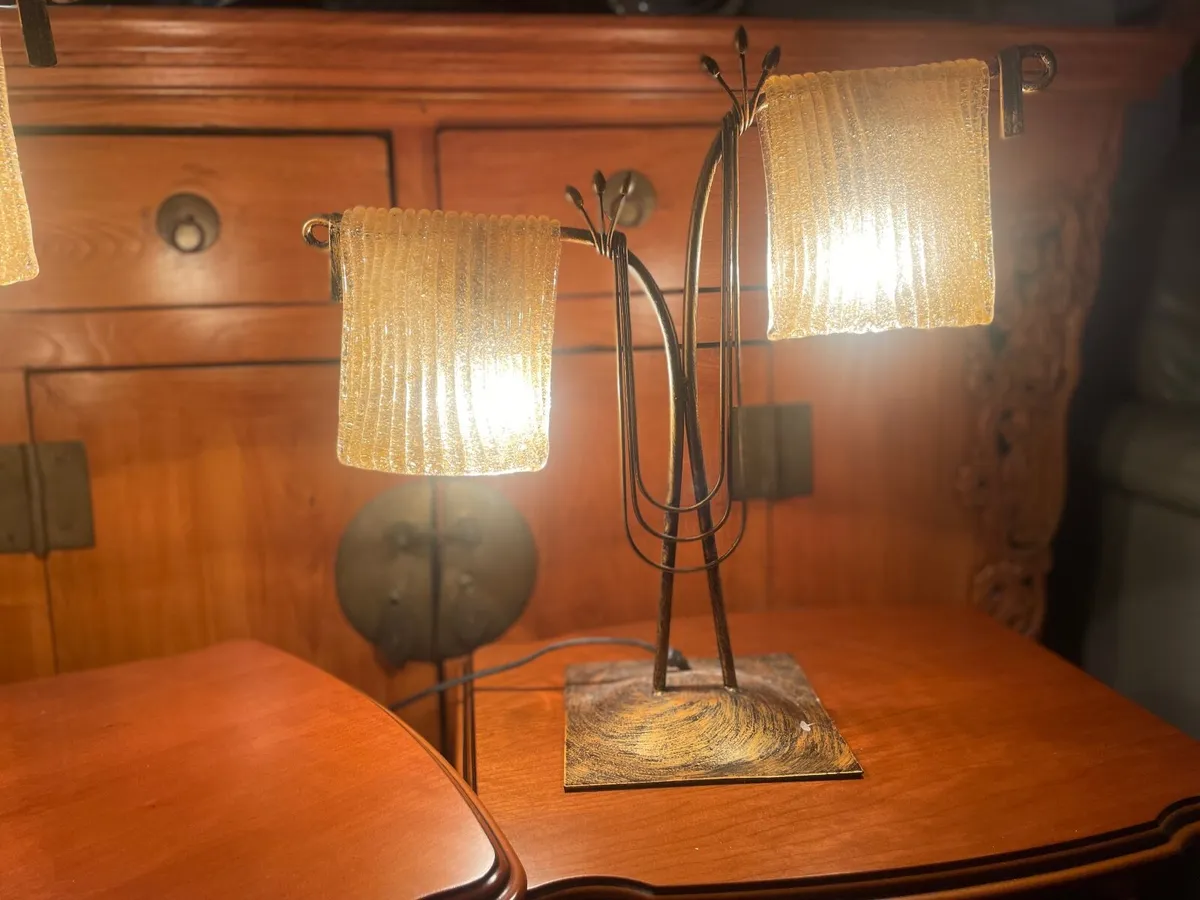 Art Deco Style Table Lamp Set - Image 3