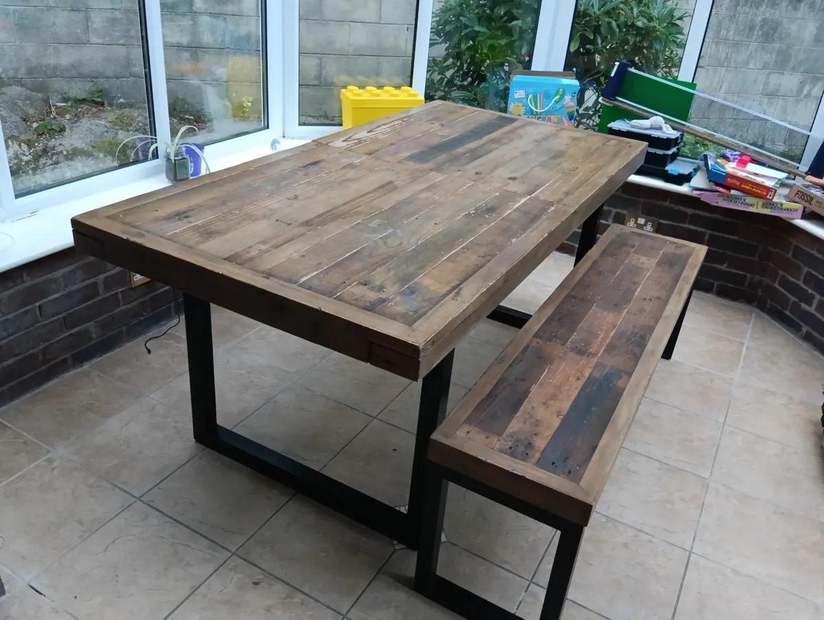 Rustic Reclaimed Large Extendable Dining Kitchen e - Image 2