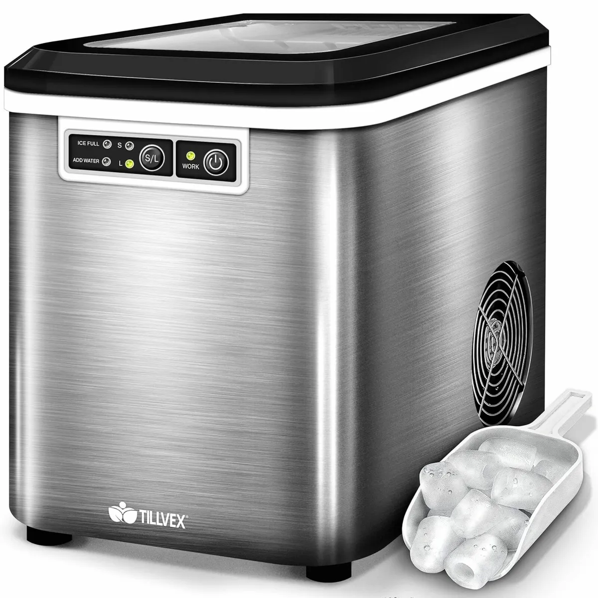 Ice Cube Machine Stainless Steel 12 kg - 24 h Ice - Image 1