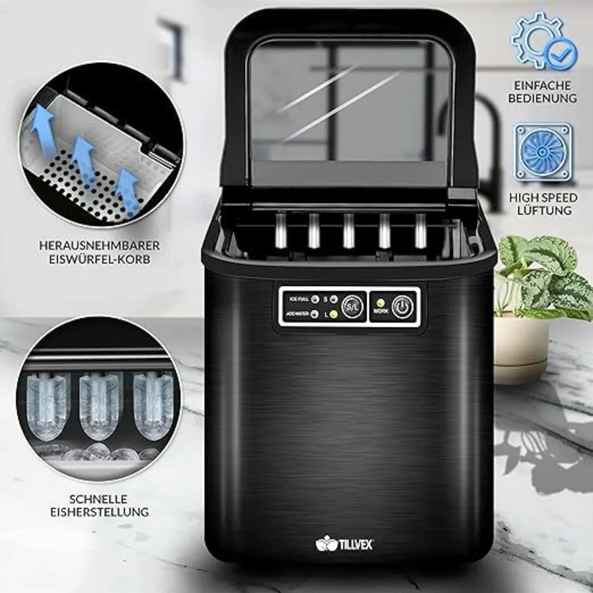 Ice Cube Machine Stainless Steel 12 kg - 24 h Ice - Image 3