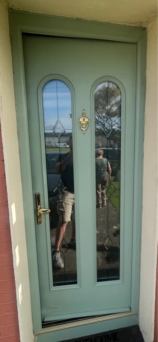 Green wooden front door