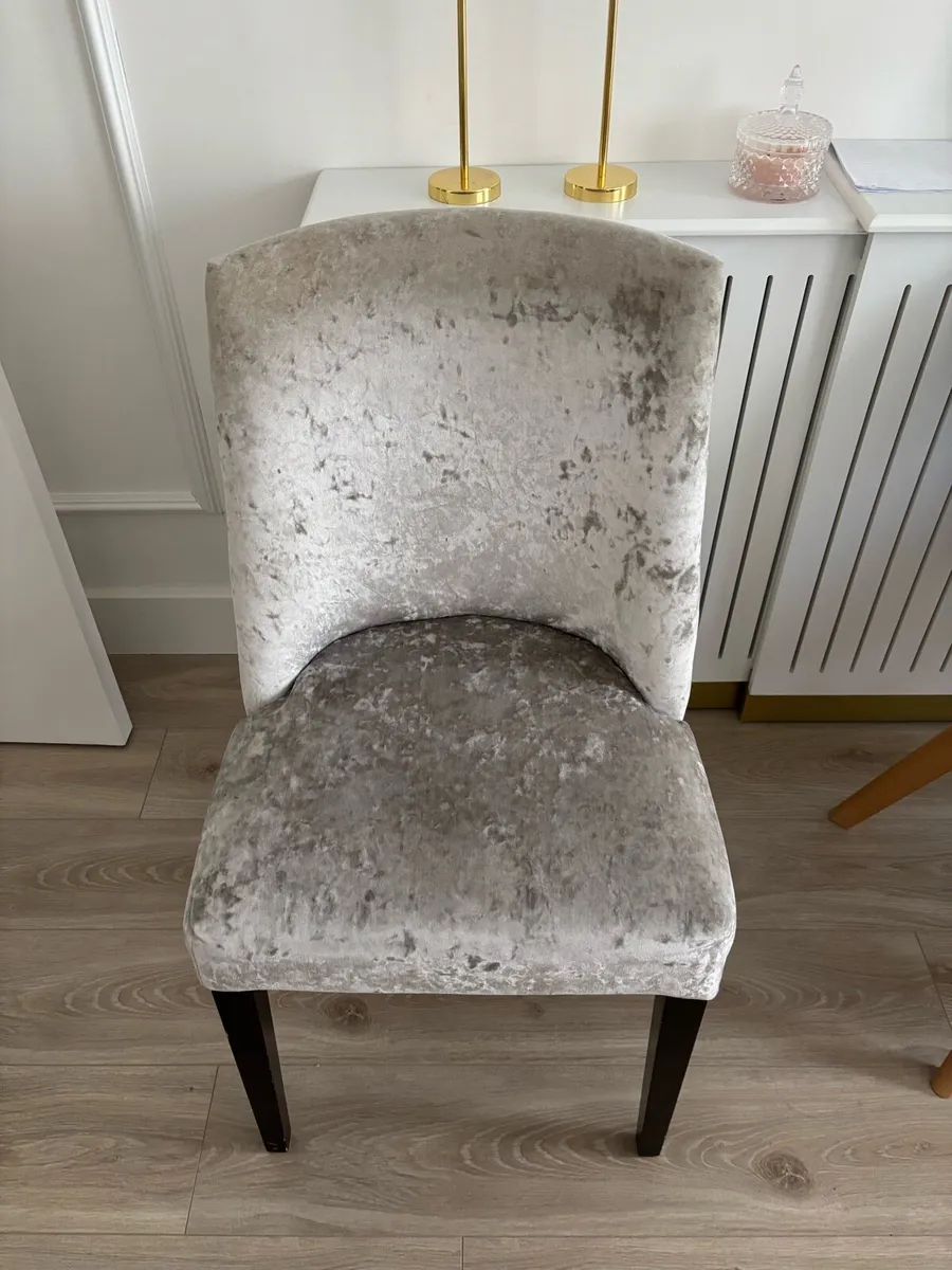 Grey crushed velvet chair- text if interested - Image 1