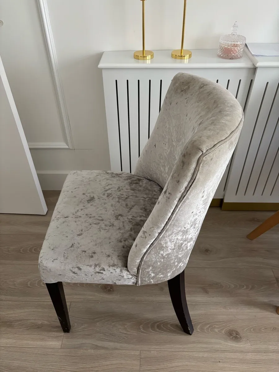 Grey crushed velvet chair- text if interested - Image 2