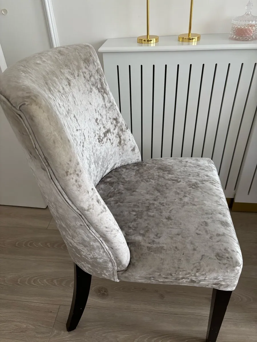 Grey crushed velvet chair- text if interested - Image 3