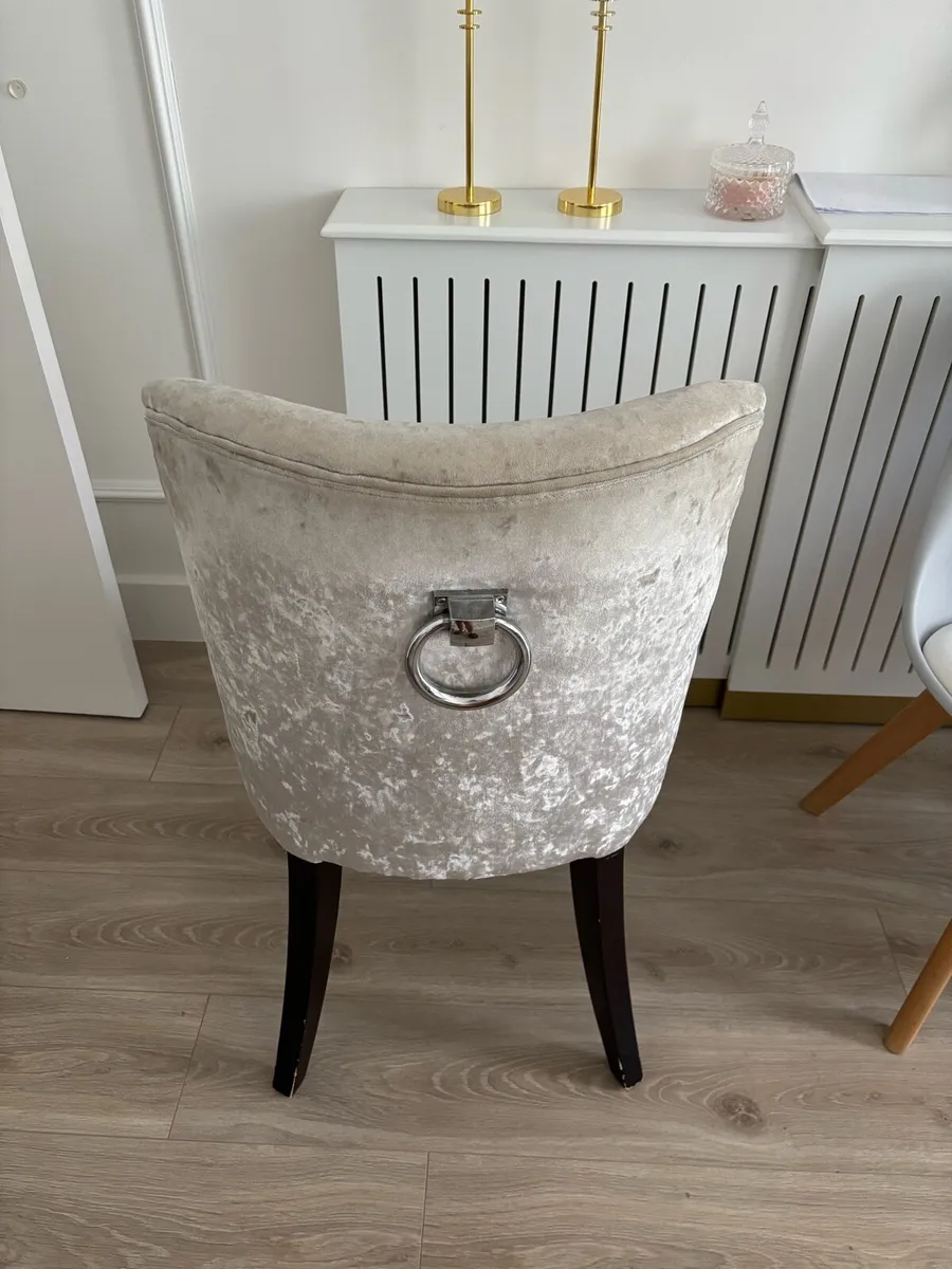 Grey crushed velvet chair- text if interested - Image 4