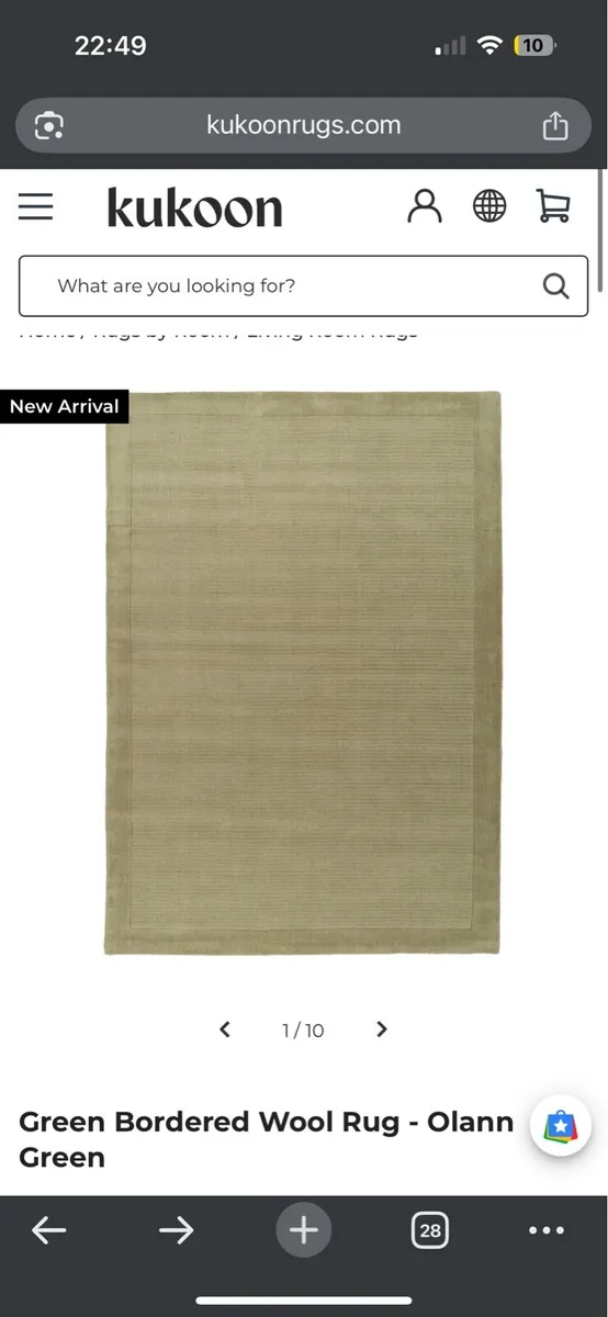 Green Bordered Wool Rug - Olann Green - Image 3