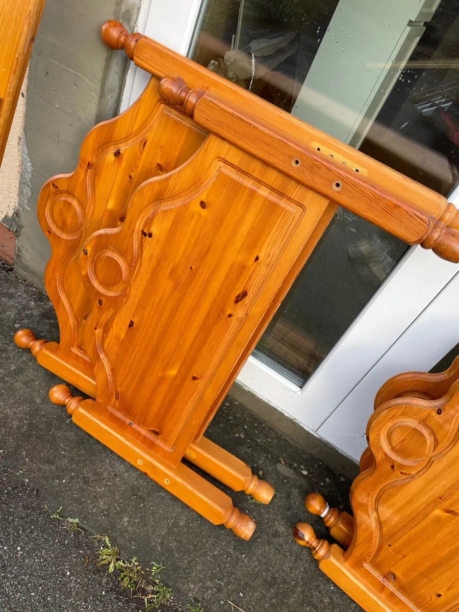 2 pine wooden single bed frames - Image 4