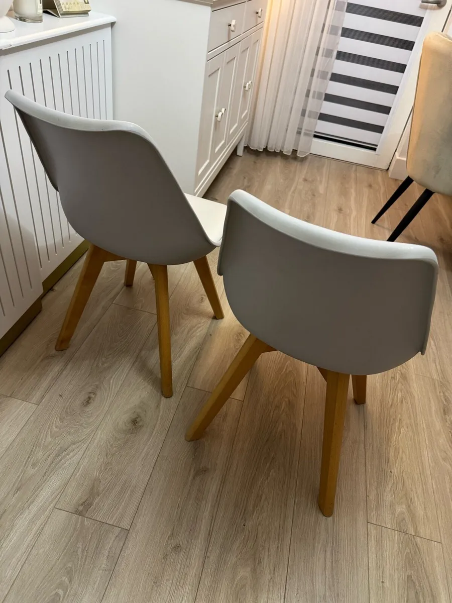 2 Grey/white chairs - text if interested - Image 2