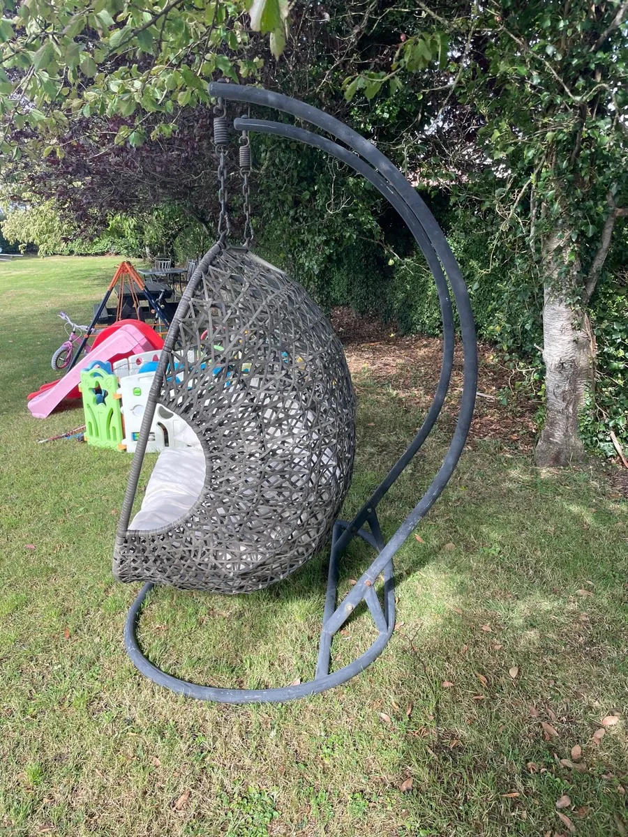 Double garden egg chair - Image 3