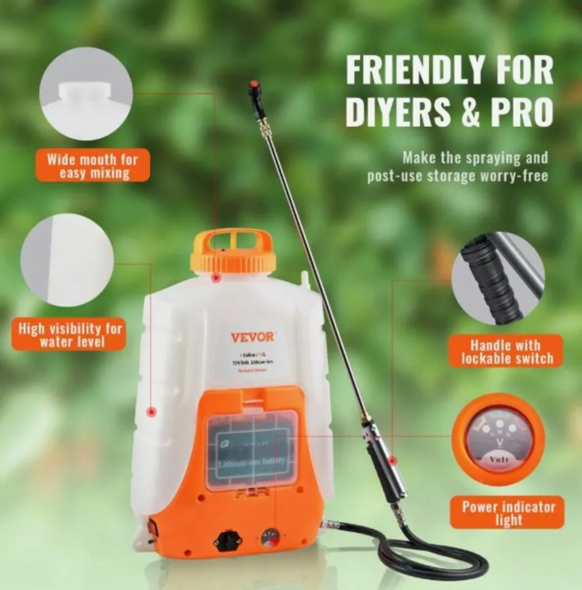 15.1L Backpack Sprayer with Adjustable Pressure - Image 4