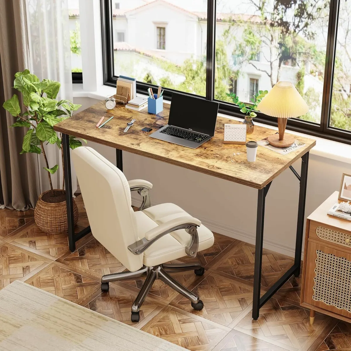100x50cm Computer Home Office Desk Study Brown - Image 1