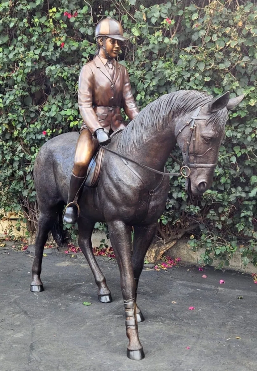 Bronze horse and rider - Image 1
