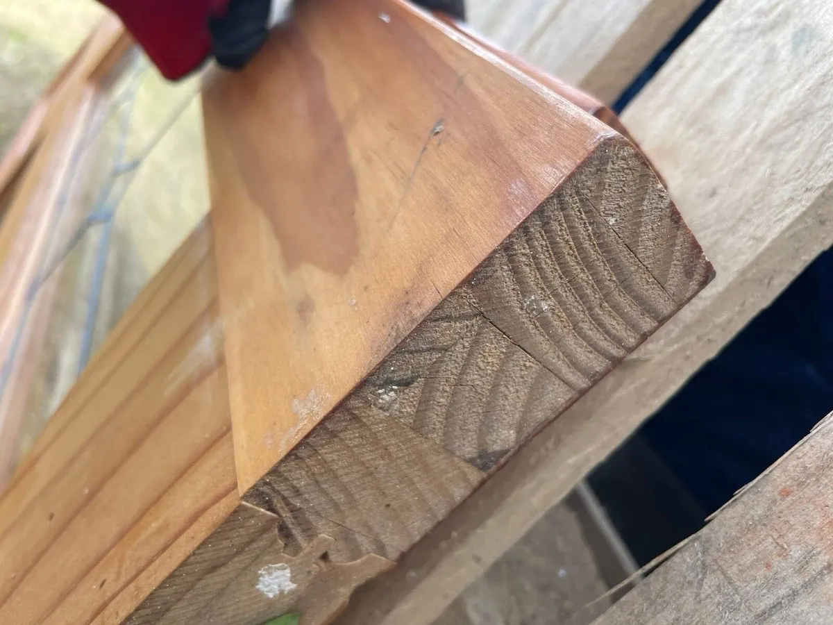 2 wooden pine doors - Image 2