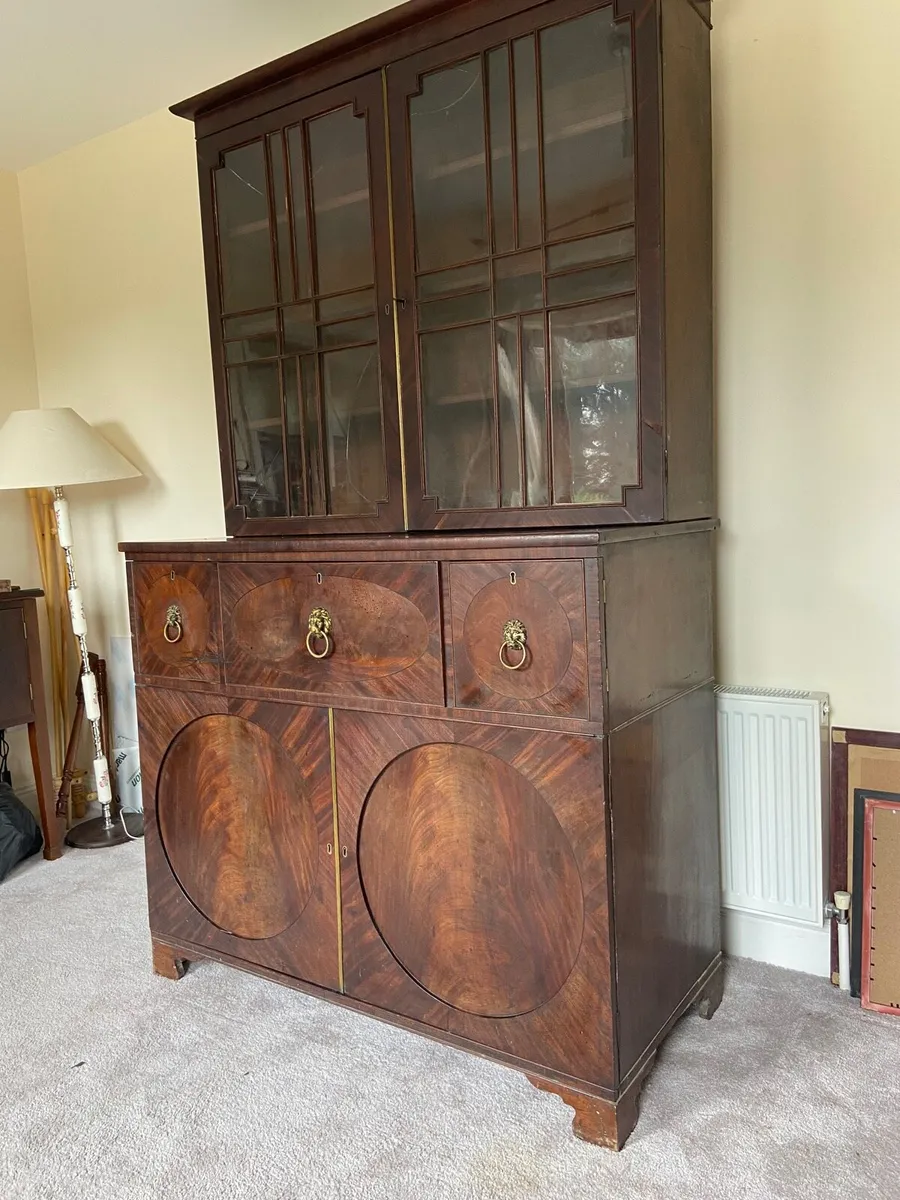 Georgian secretarie bookcase cabinet - Image 2