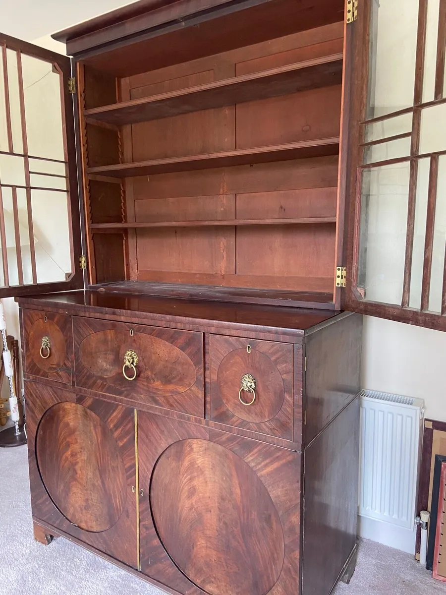 Georgian secretarie bookcase cabinet - Image 3