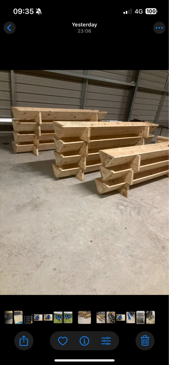 Timber sheep feeding troughs - Image 1