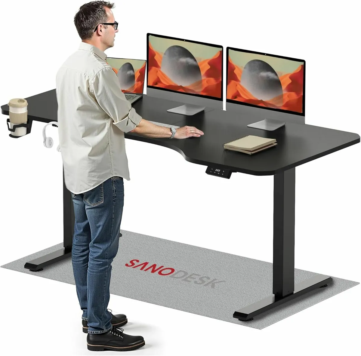 160×75CM Electric Standing Desk Height Adjustable - Image 1