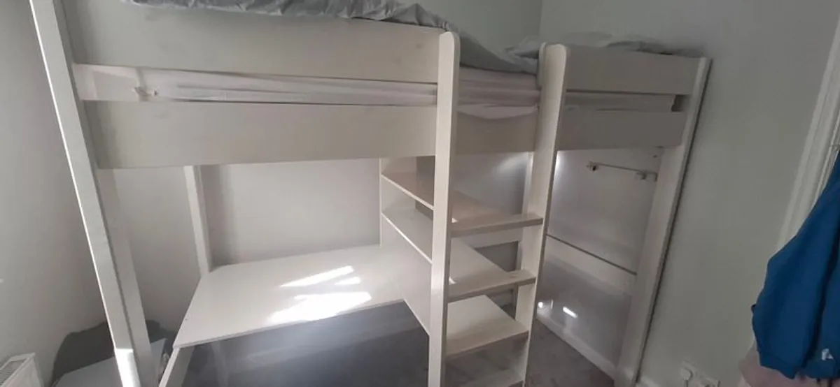 high single bed with desk & shelf - Image 1