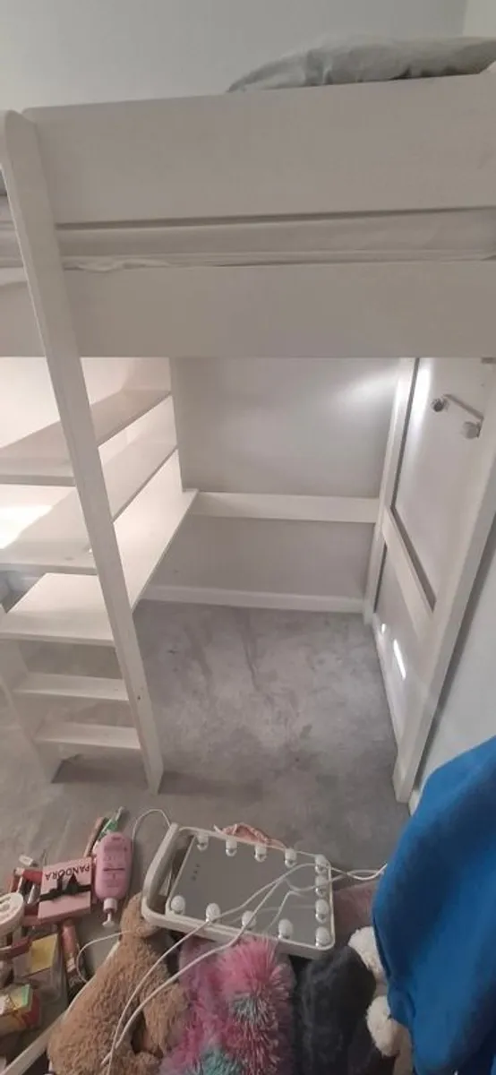 high single bed with desk & shelf - Image 2