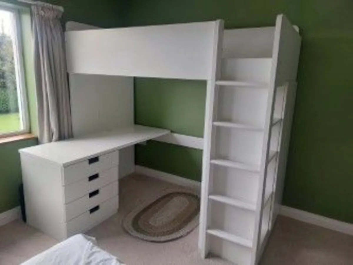 Loft bed with desk and storage - Ikea - Image 1