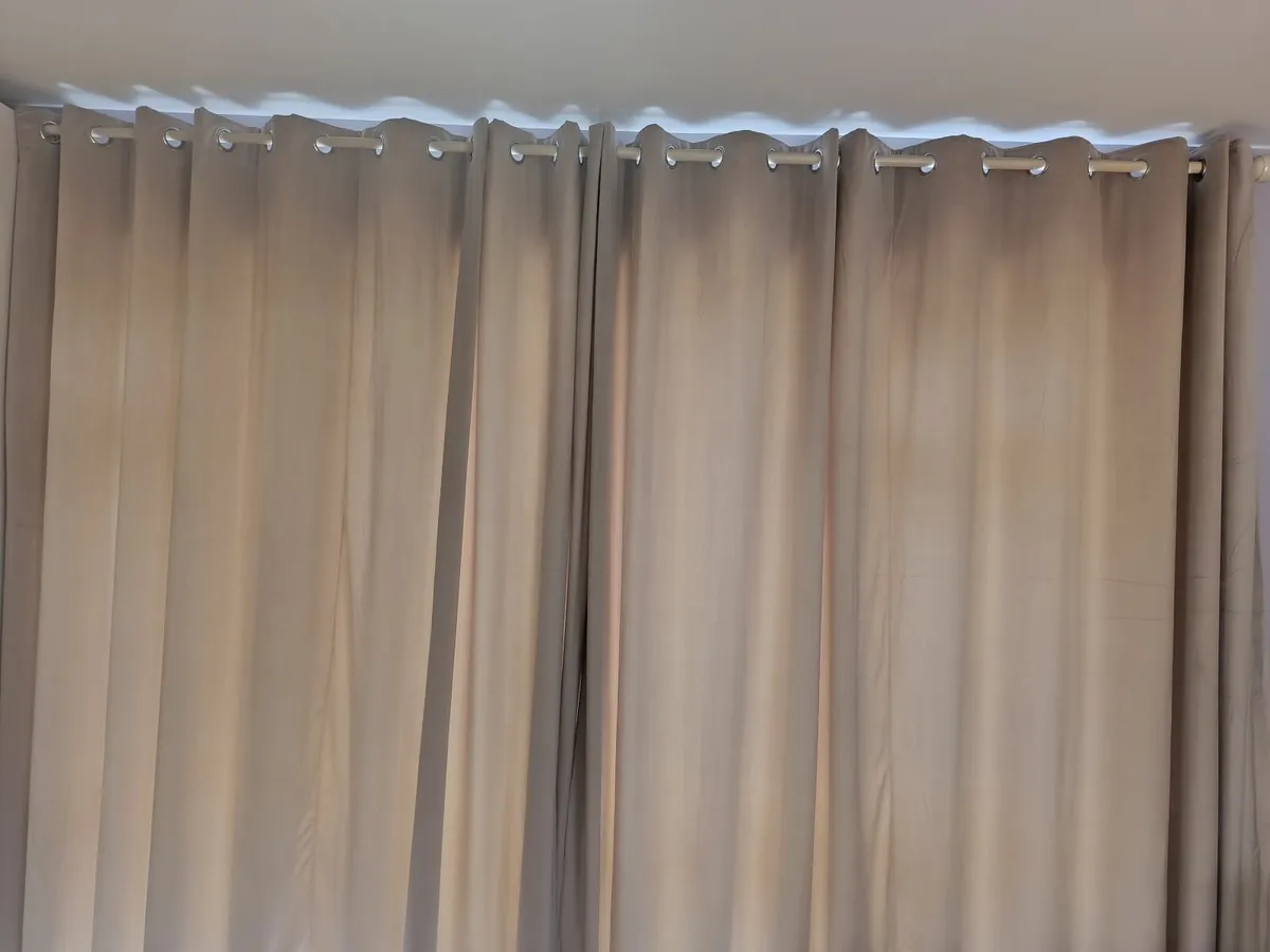 Dark cream/ mink velvet touch Curtains - Image 2