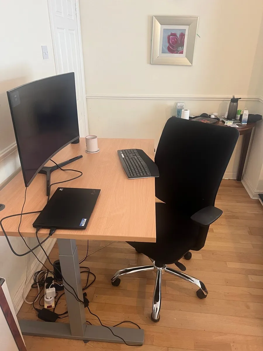 Sit-stand Desk and Ergonomic Chair - Image 1