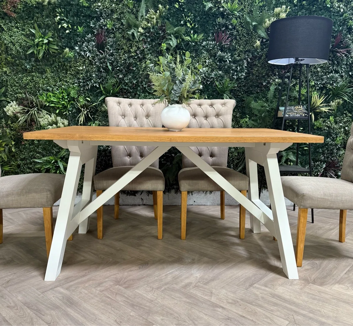 Oak kitchen table & 4 chairs/dining set - Image 4