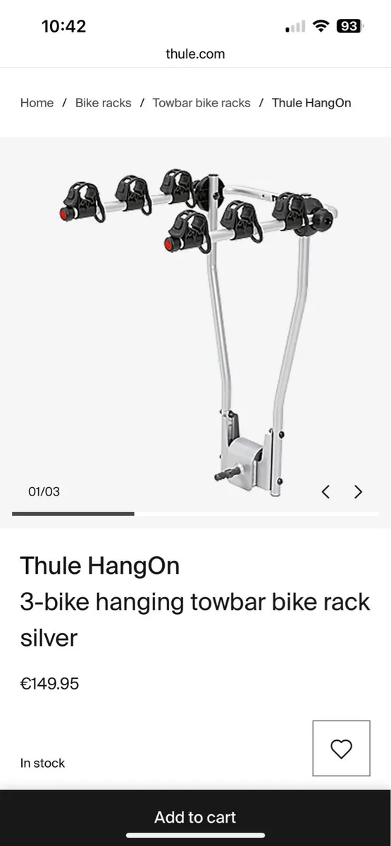 Bike towbar bike rack - Image 1