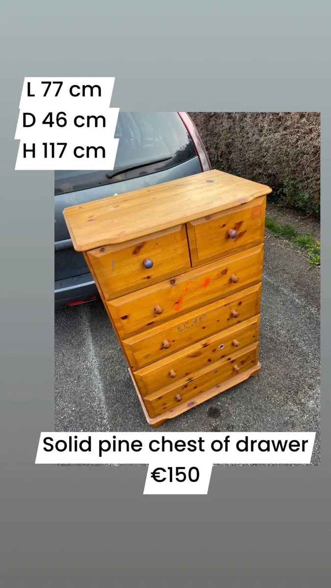 Pine chest of drawer - Image 1