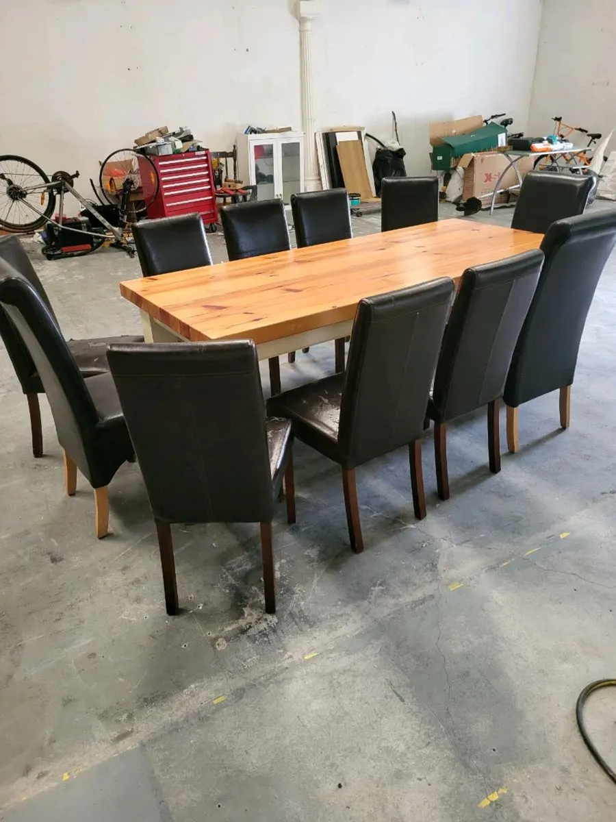 7ft dining table and 11 chairs - Image 2