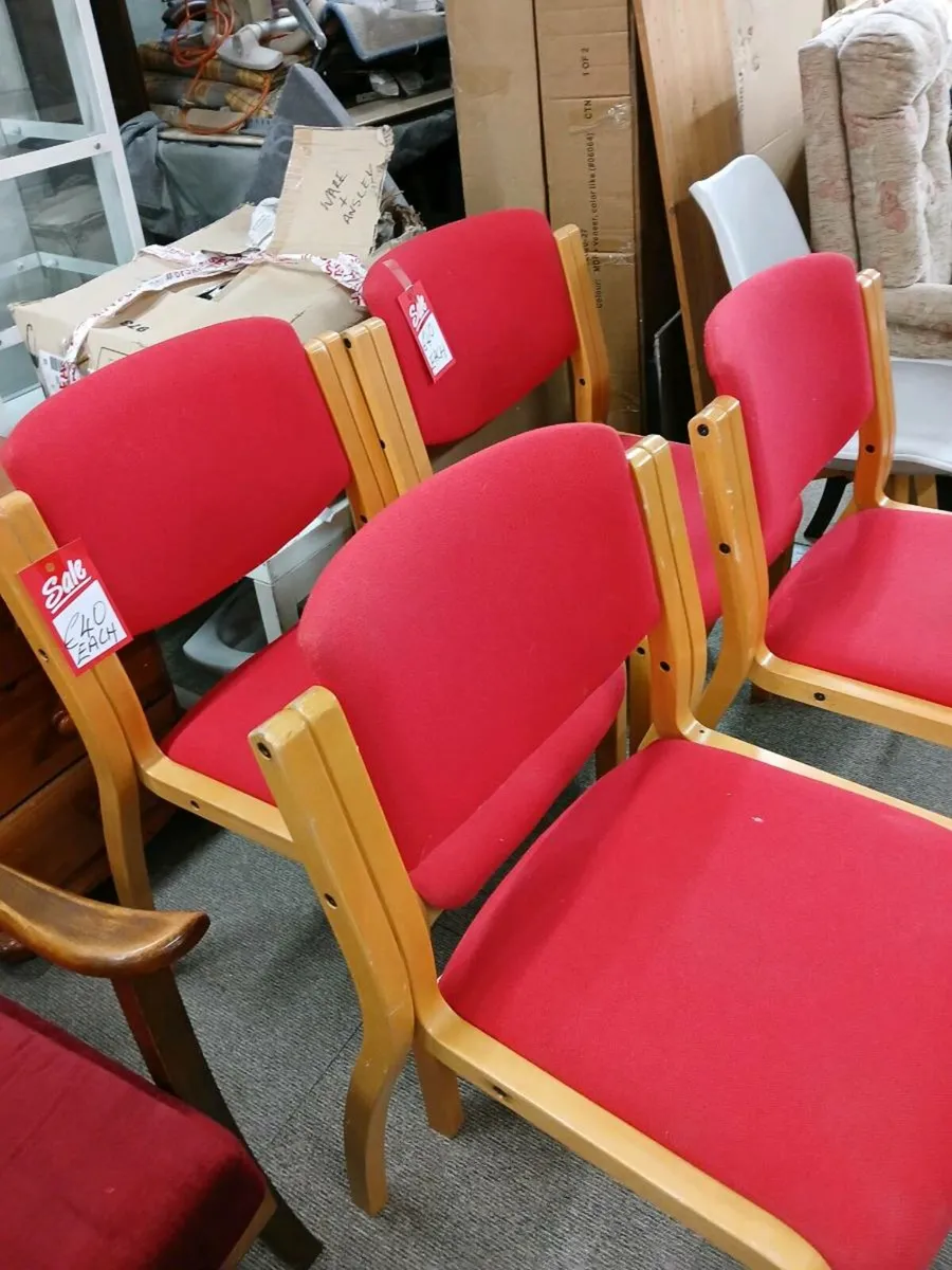3 x red chairs - Image 1