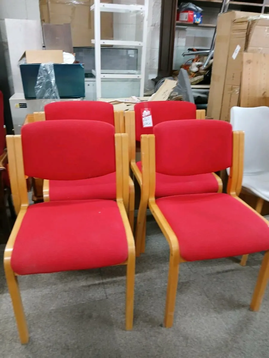 3 x red chairs - Image 2