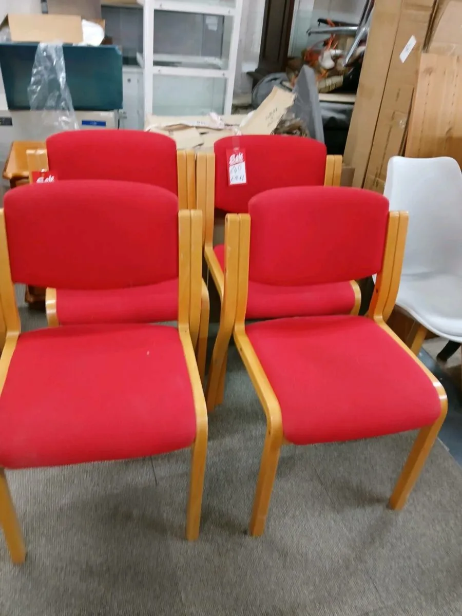 3 x red chairs - Image 3