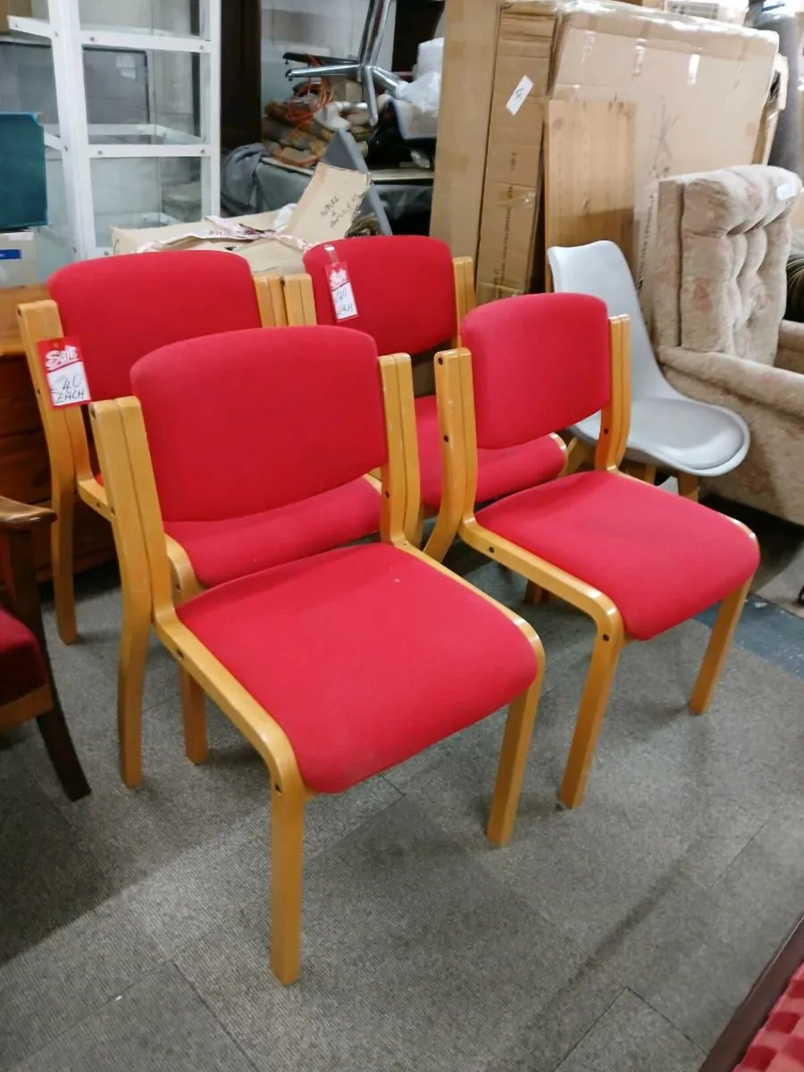 3 x red chairs - Image 4