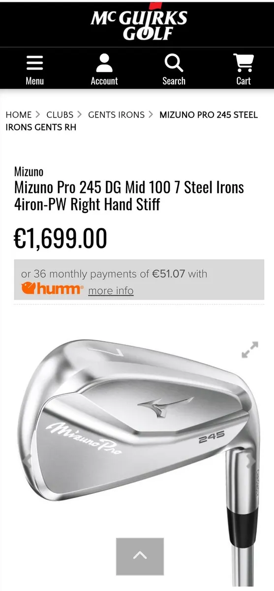 Mizuno Pro 245 Irons. 4-PW. As New. - Image 2