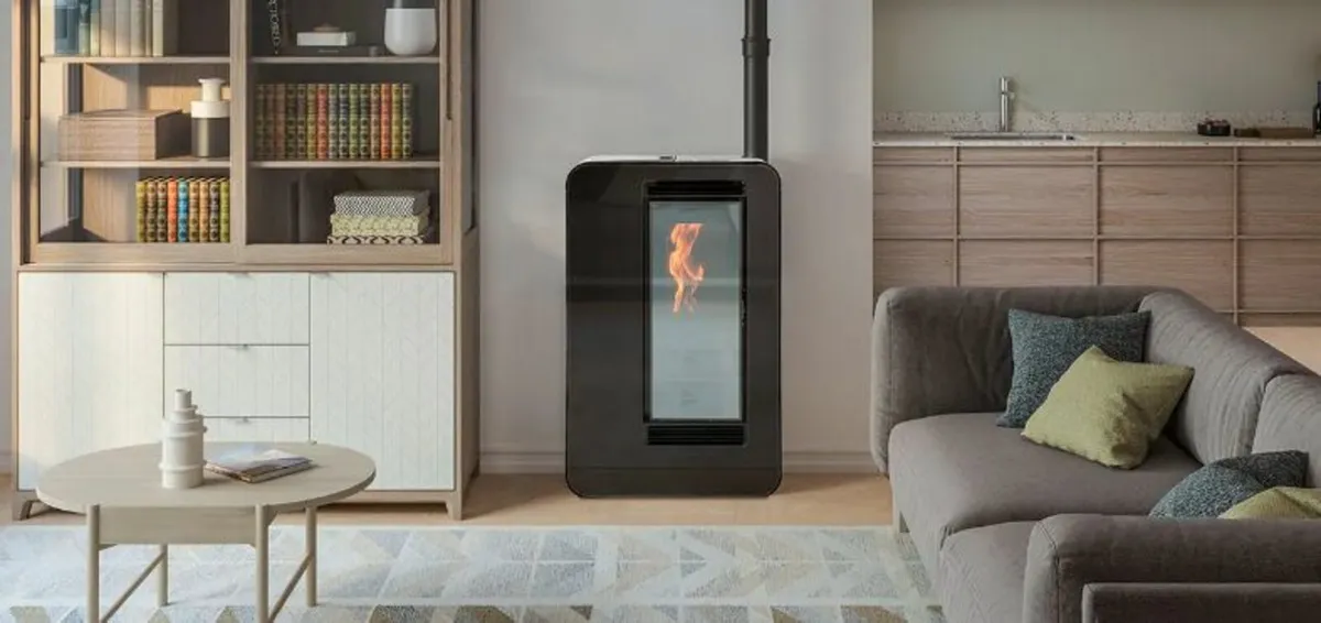 Slimline, pellet stove 7.5kW, flue options - Image 1