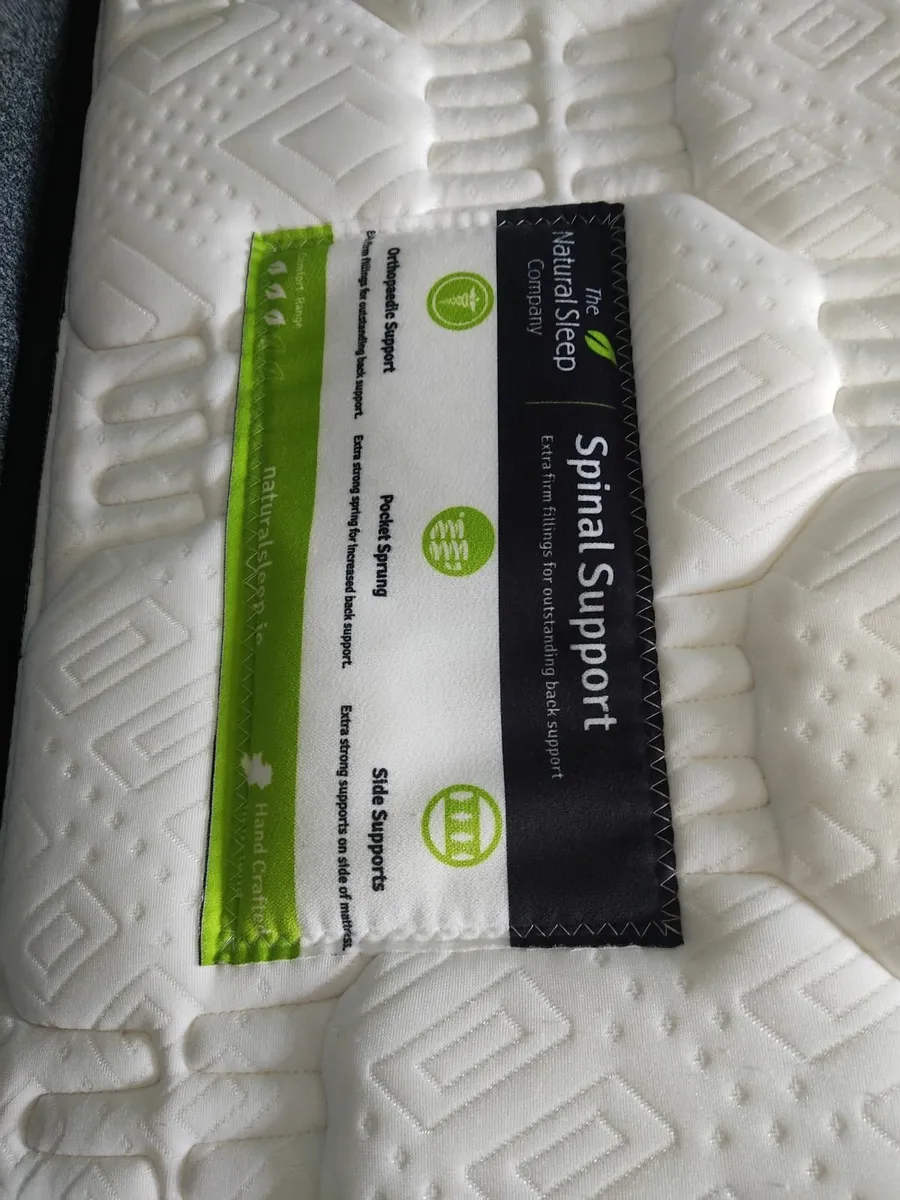 Super King bed base, mattress and headboard - Image 4