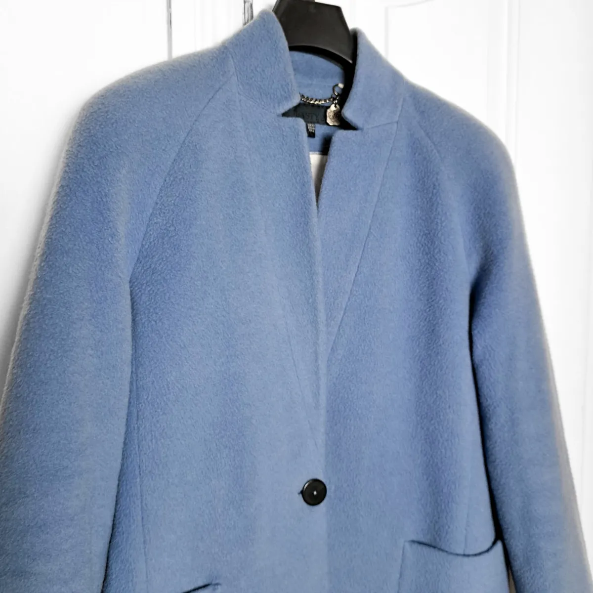 Bastyan Light Blue Wool Coat 12UK/40EU - Image 2