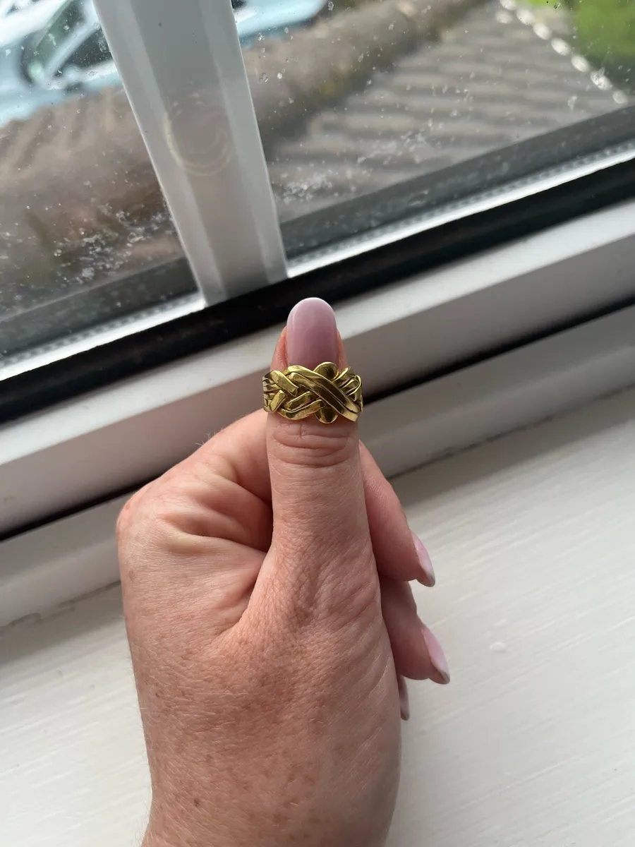 Gold Puzzle Ring - Image 1