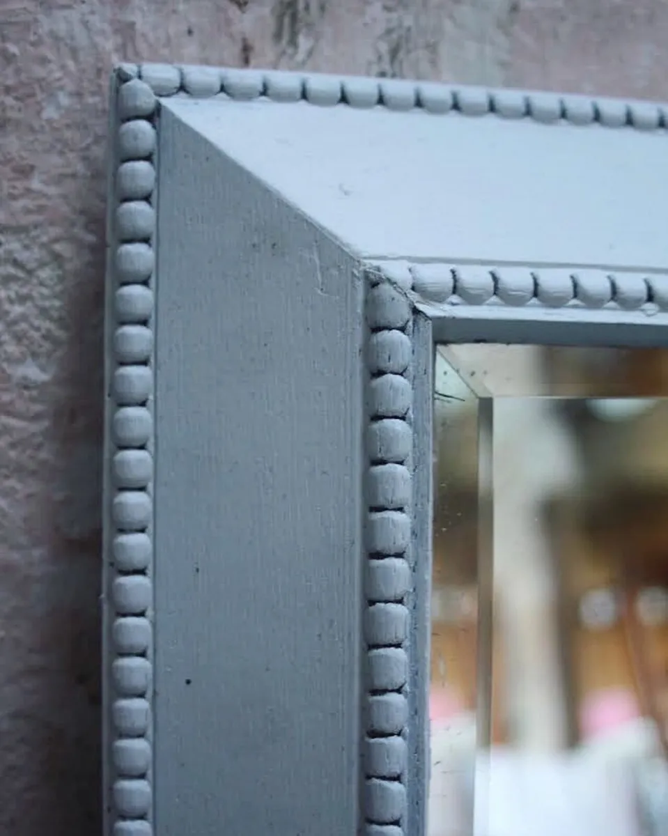 Antique Oak Framed Mirror - Image 3