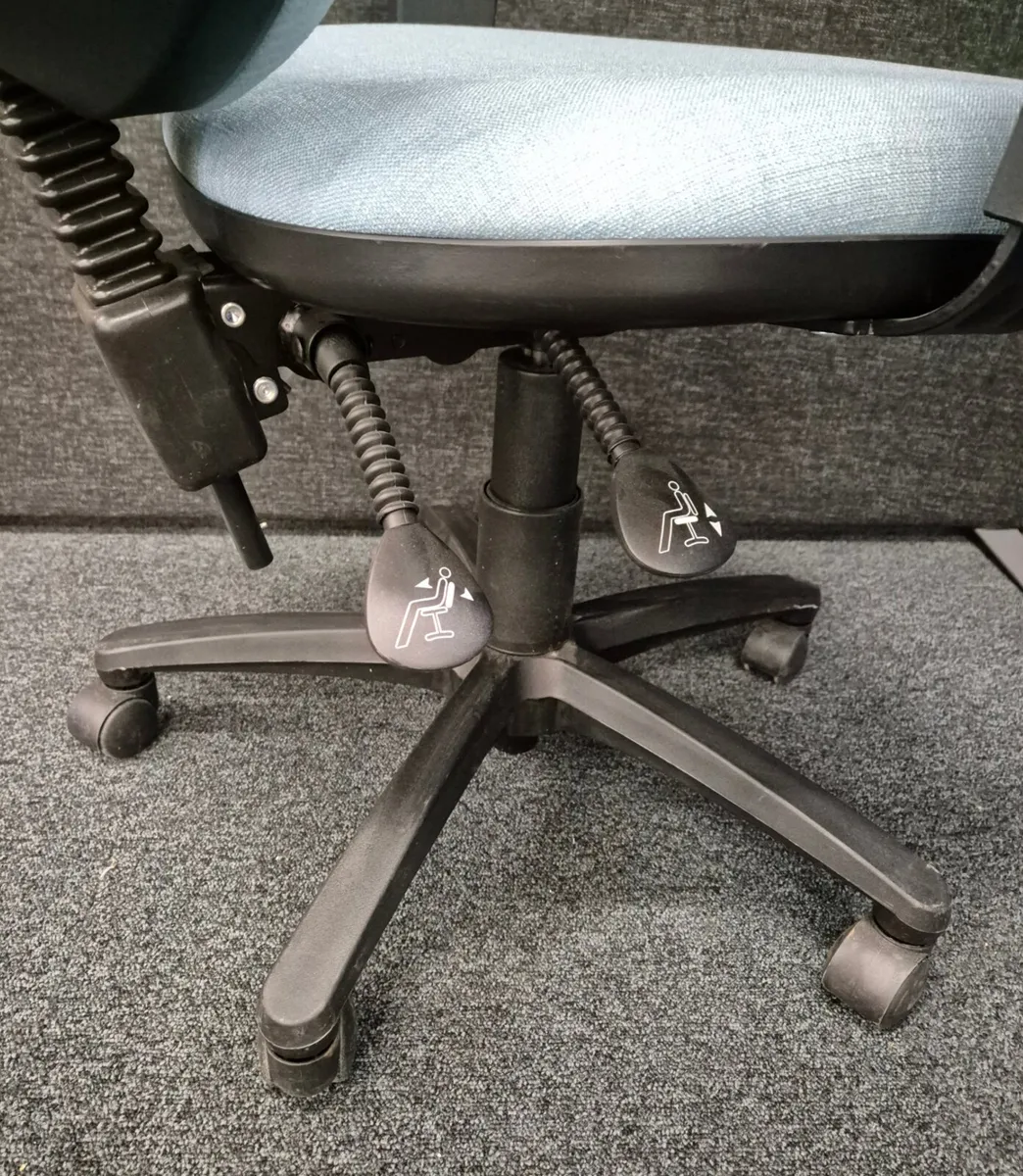 Vantage bespoke blue swivel chair at CJM Furniture - Image 3