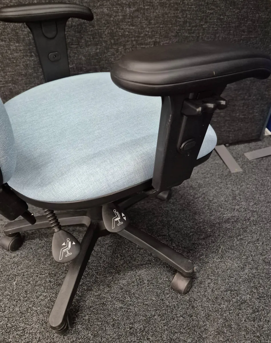 Vantage bespoke blue swivel chair at CJM Furniture - Image 4