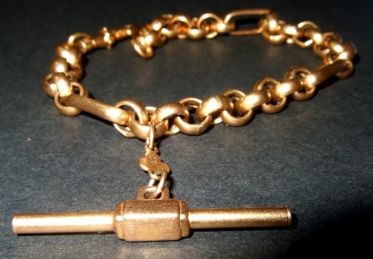 Vintage 9ct Gold Unisex 'Albert' Bracelet - Image 3