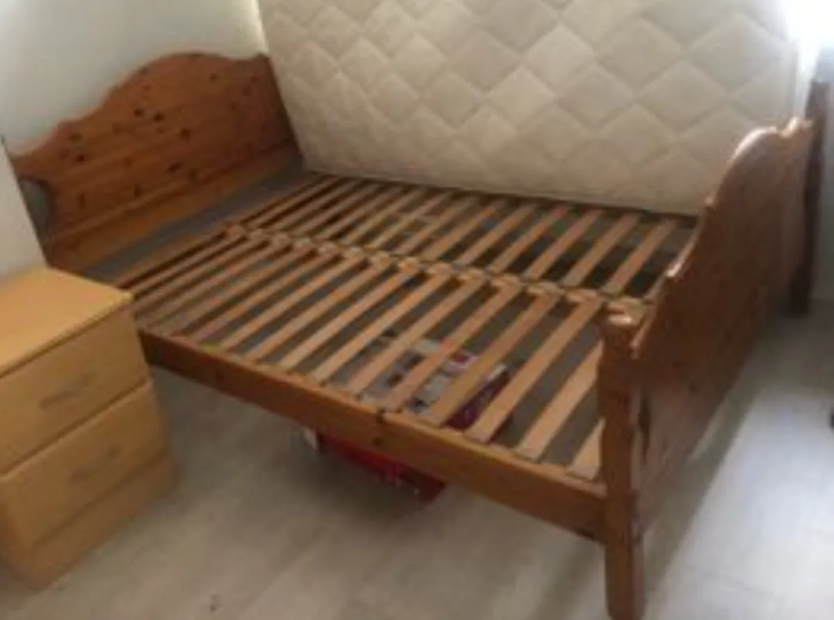 Good Solid 4 Ft 6” Wooden Double Bed -Can Deliver
