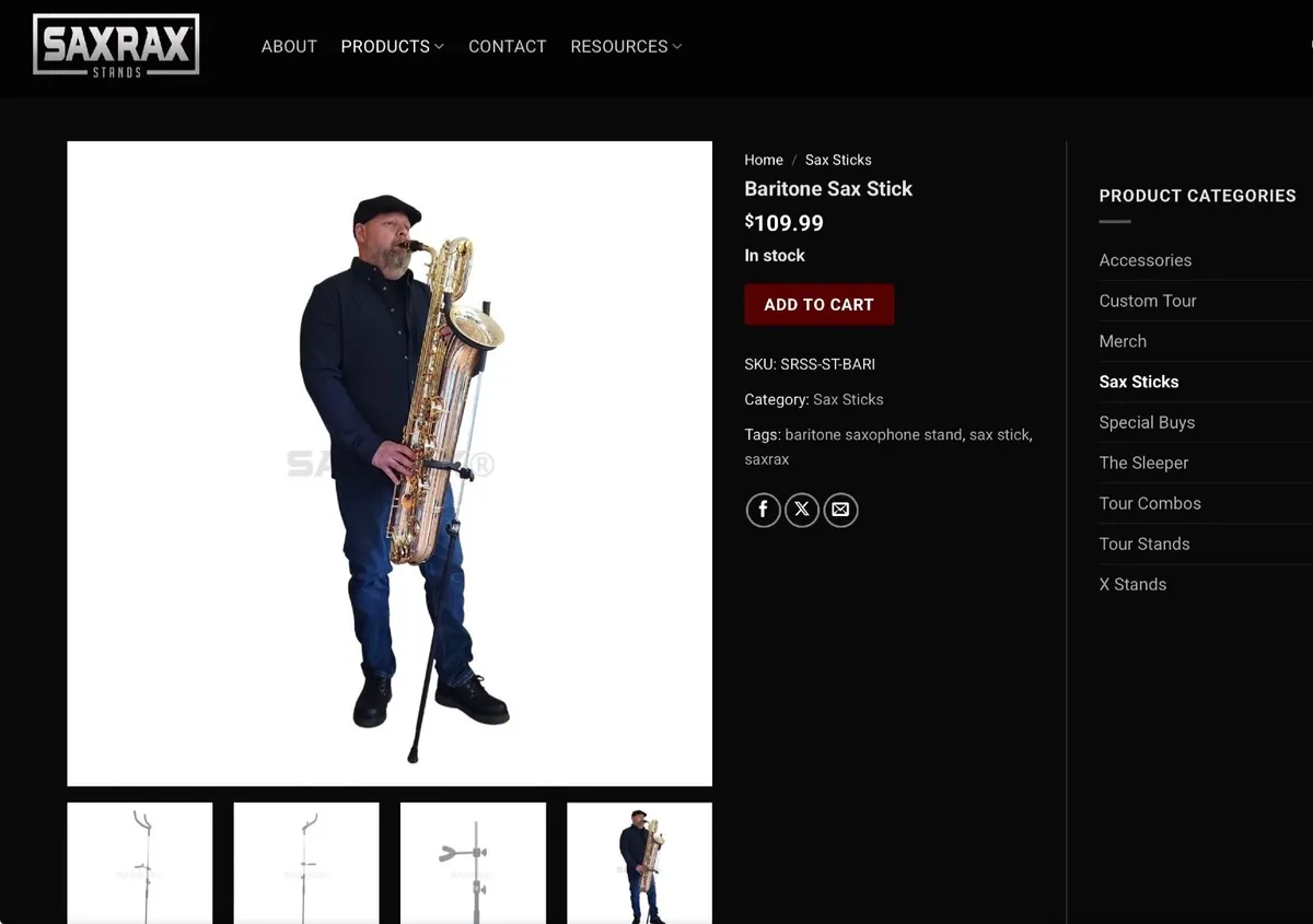 SaxRax Standing Saxophone Stick - Image 1