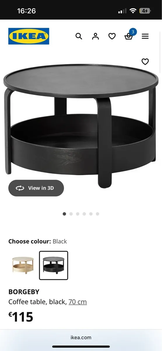 Round black coffee table - Image 2