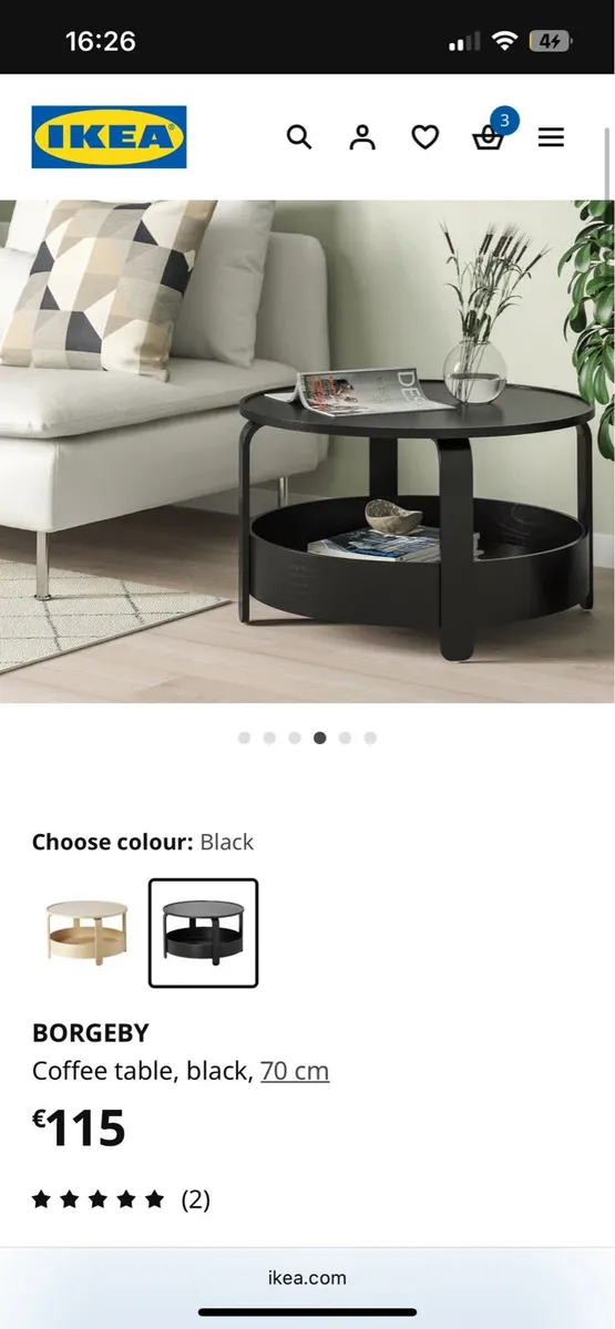 Round black coffee table - Image 3