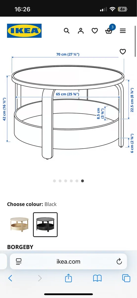 Round black coffee table - Image 4