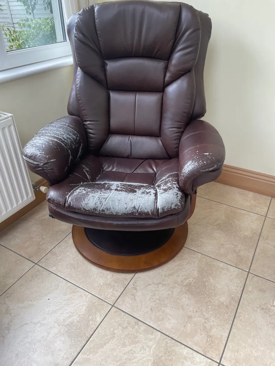 Swivel Armchairs with Foot Stools - Image 2